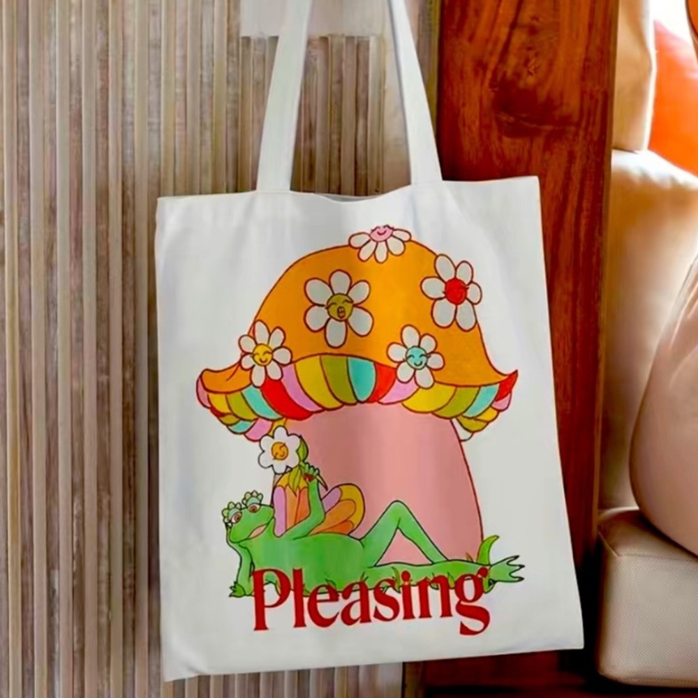 🐸 🆕 HARRY STYLES MERCH: Large Canvas Pleasing 🍄 Tote
